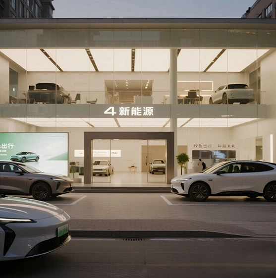 EV showroom solar + storage + charging