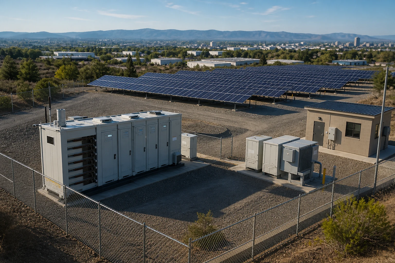Remote microgrid combining storage, solar generation, and local loads