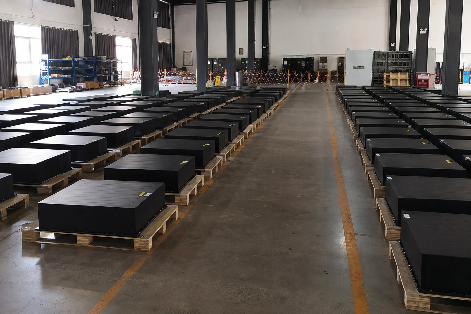 Palletized battery enclosures arranged for capacity and deployment planning