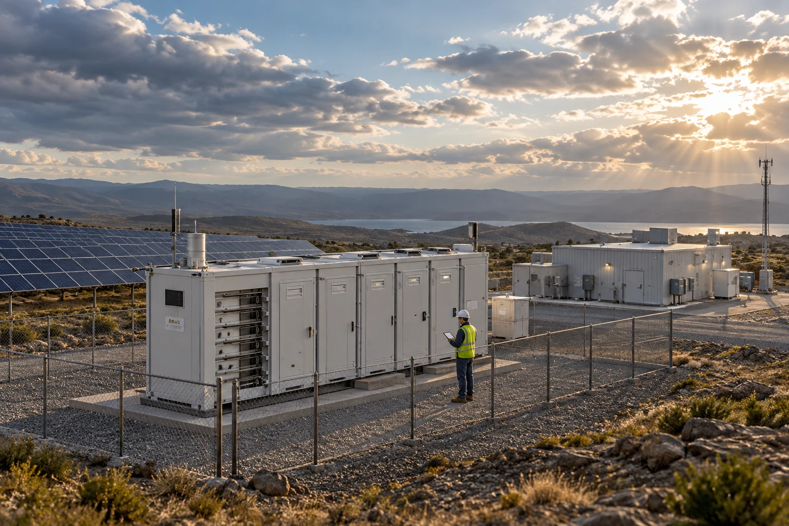 Remote solar battery installation during degraded-state review