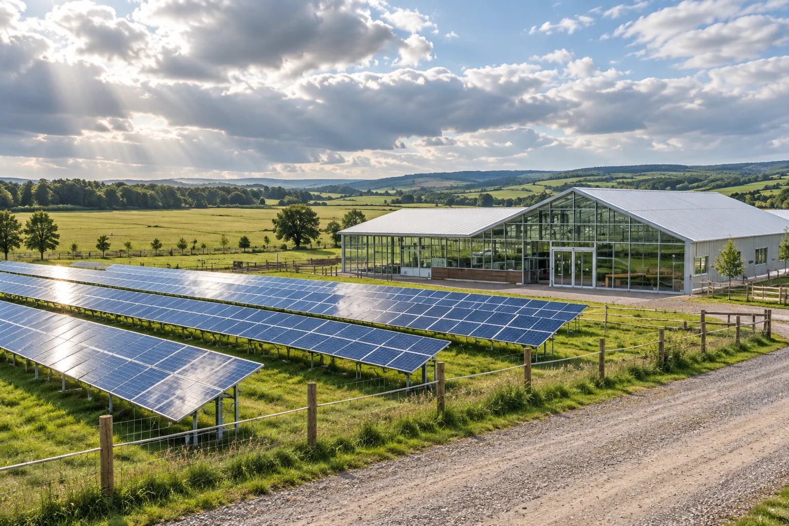 Solar arrays under changing skies illustrating variable duty conditions