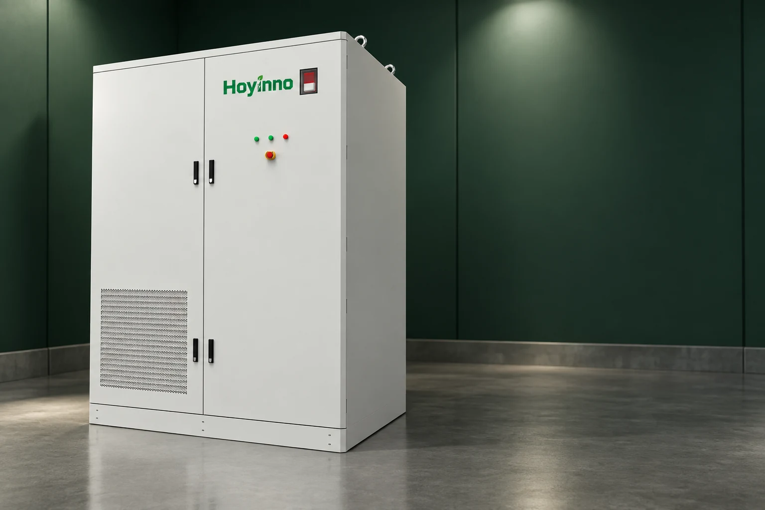 Hoyinno double-door cabinet illustrating the equipment interface in a backup architecture
