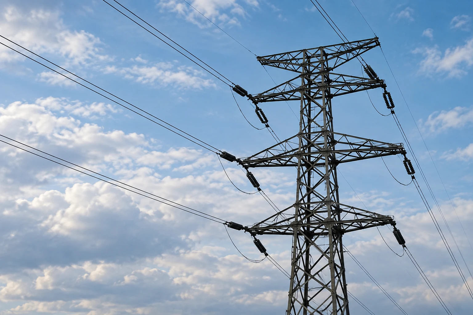 Transmission tower illustrating the external electrical network