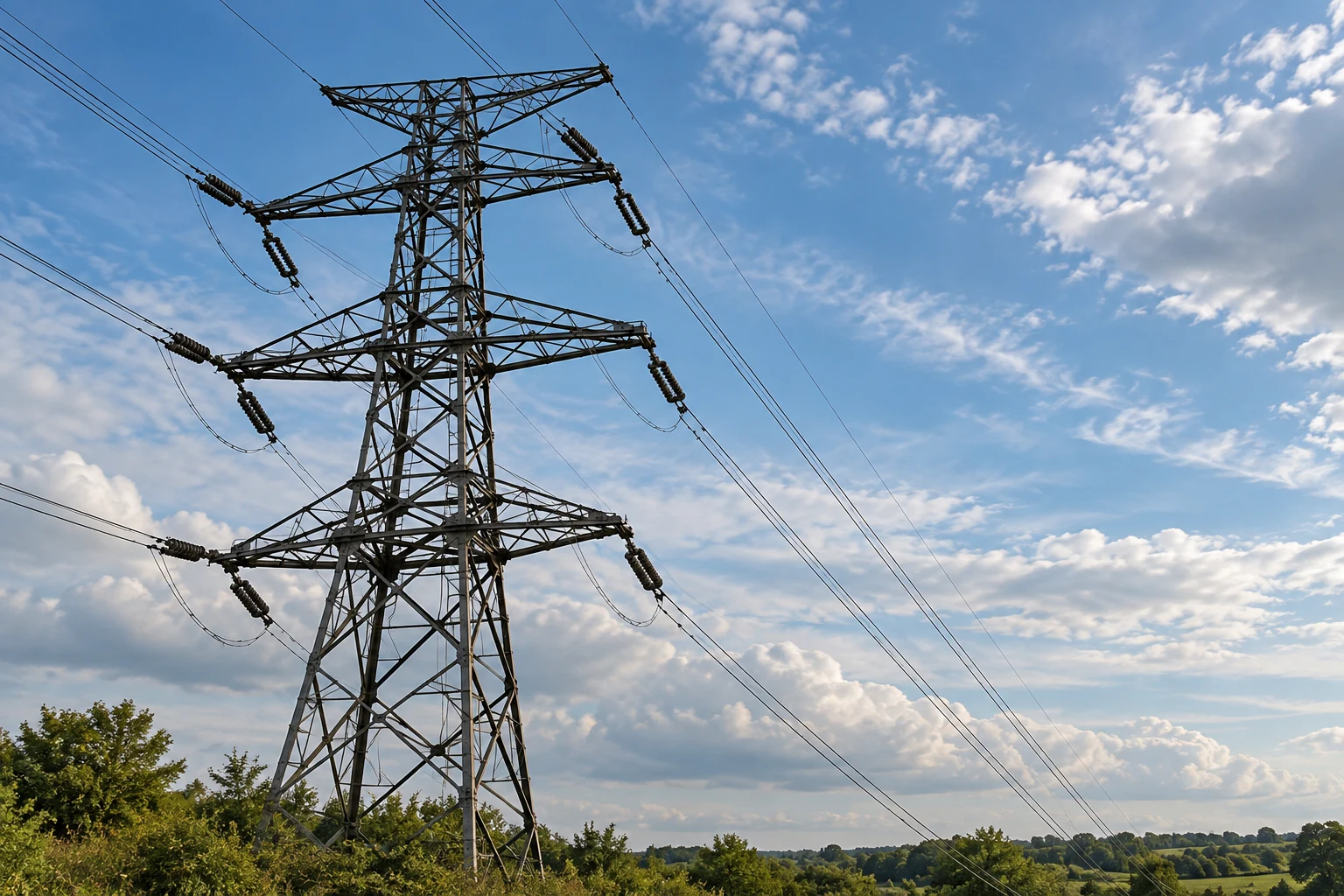 Illustrative transmission pylon representing the separate grid supply