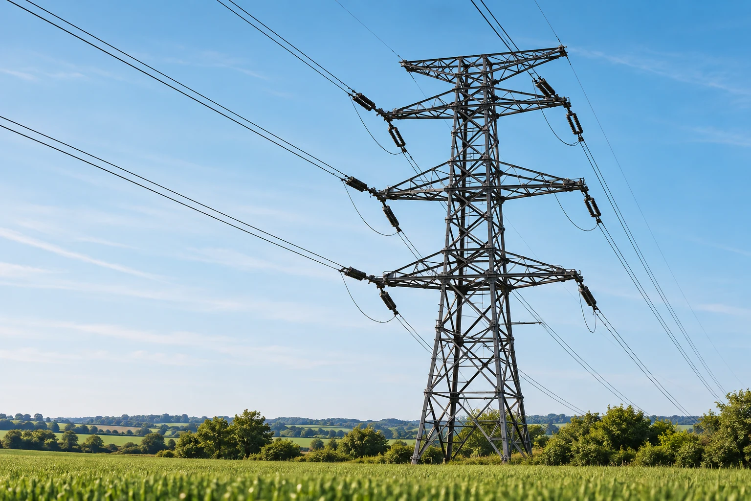 Illustrative transmission pylon representing a wider grid connection context