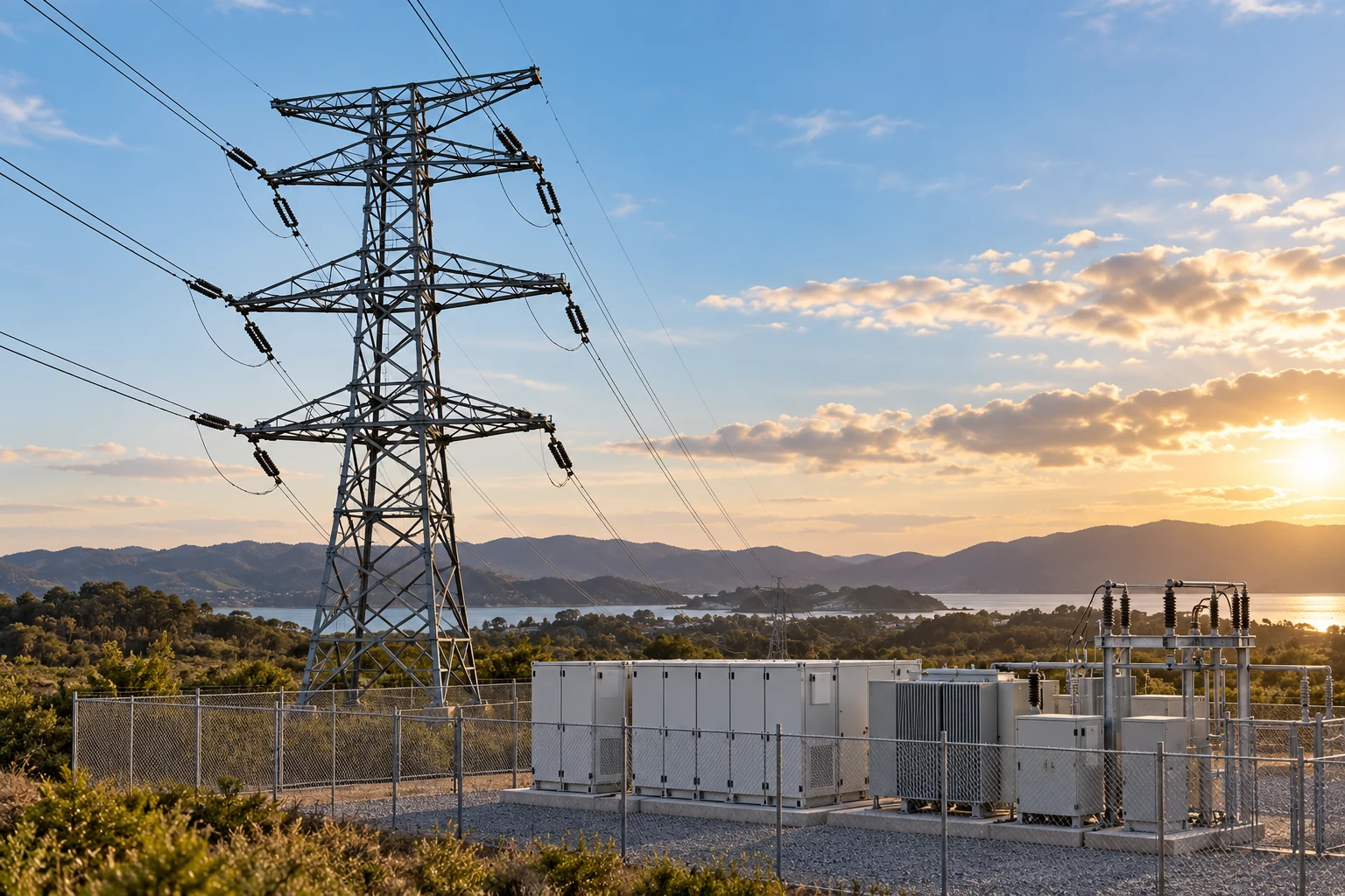 Transmission equipment illustrating the utility boundary and protection context