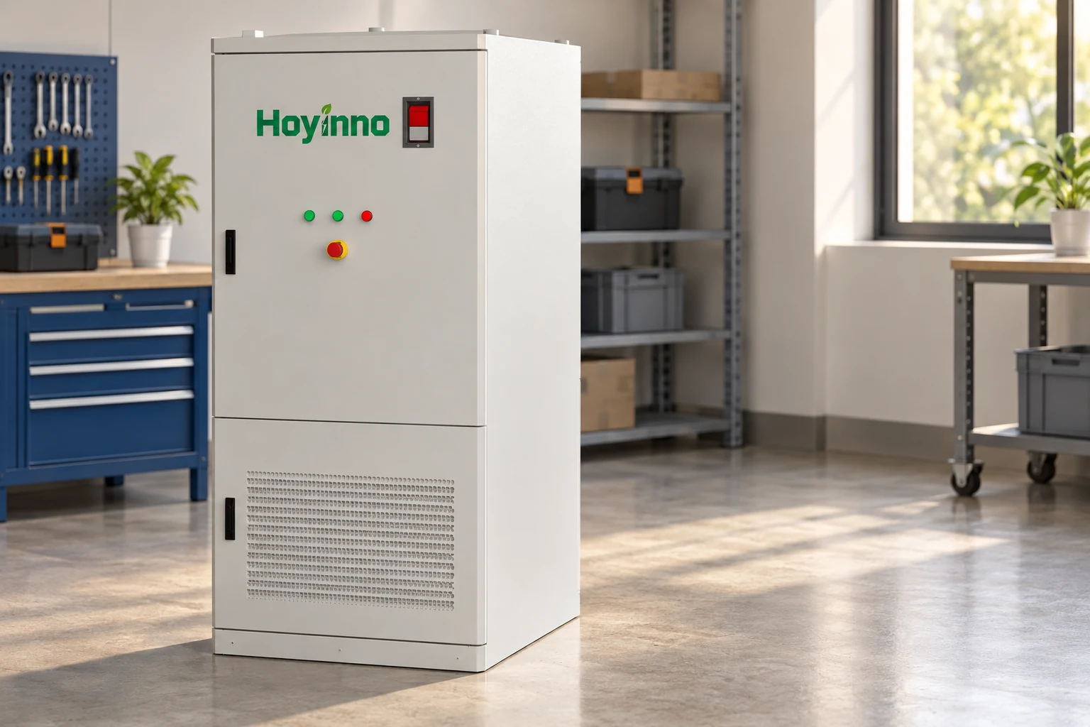 Hoyinno storage cabinet with upper door and lower ventilation panel