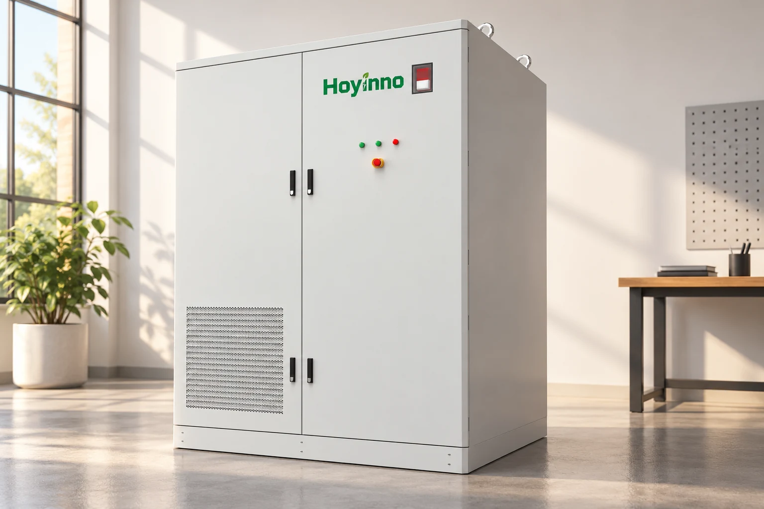 Hoyinno double-door energy storage cabinet with original control indicators