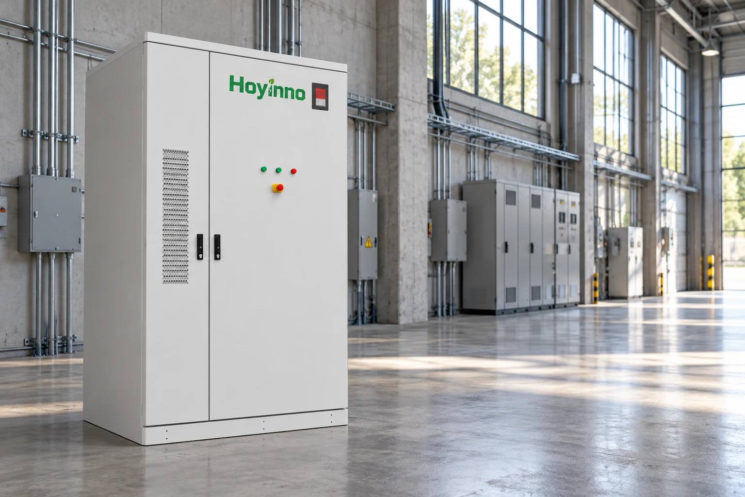 Hoyinno double-door storage cabinet with two handles and original controls