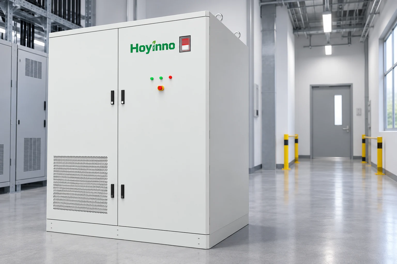 Hoyinno storage cabinet shown in an illustrative equipment review setting