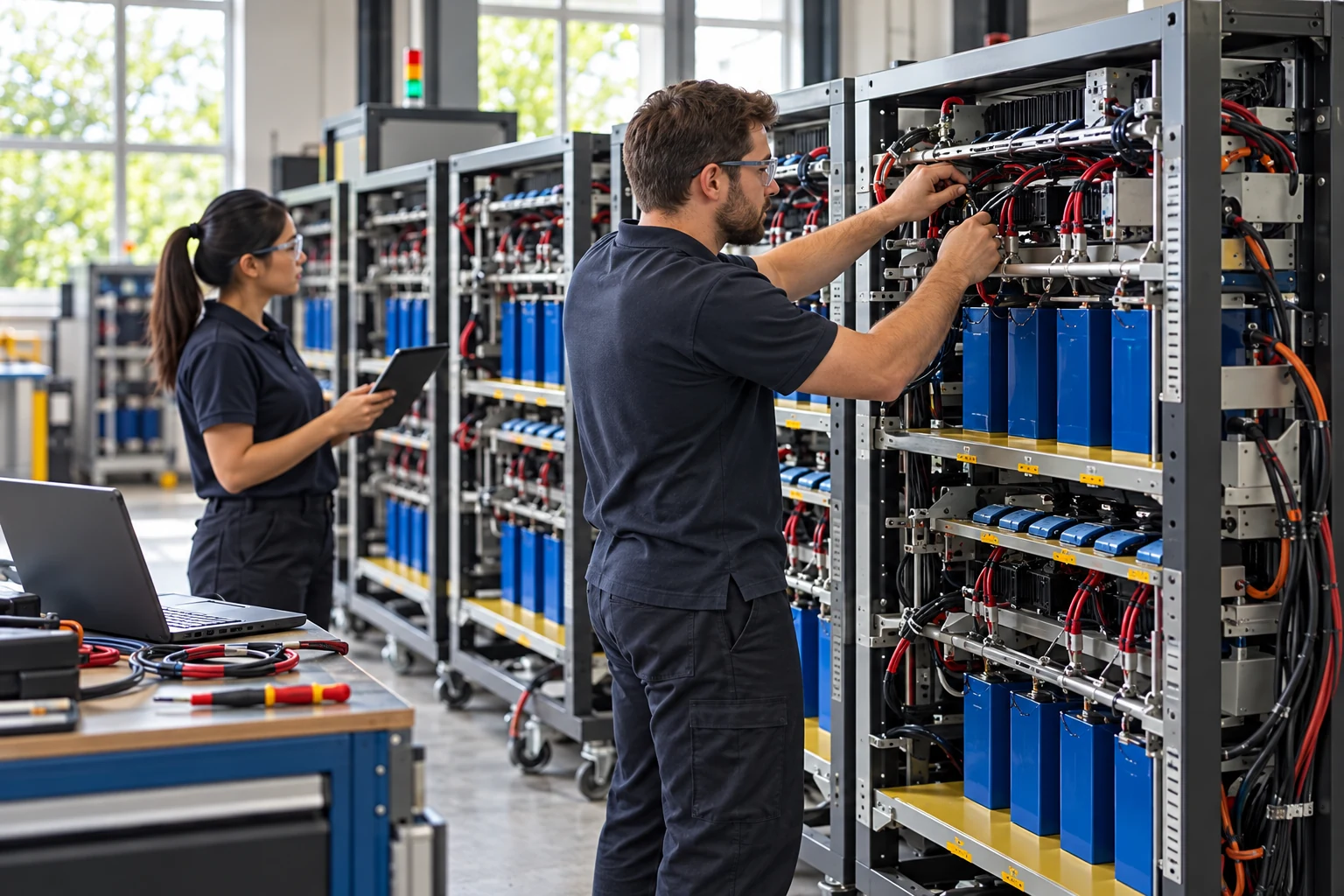 Illustrative equipment integration review for battery storage components